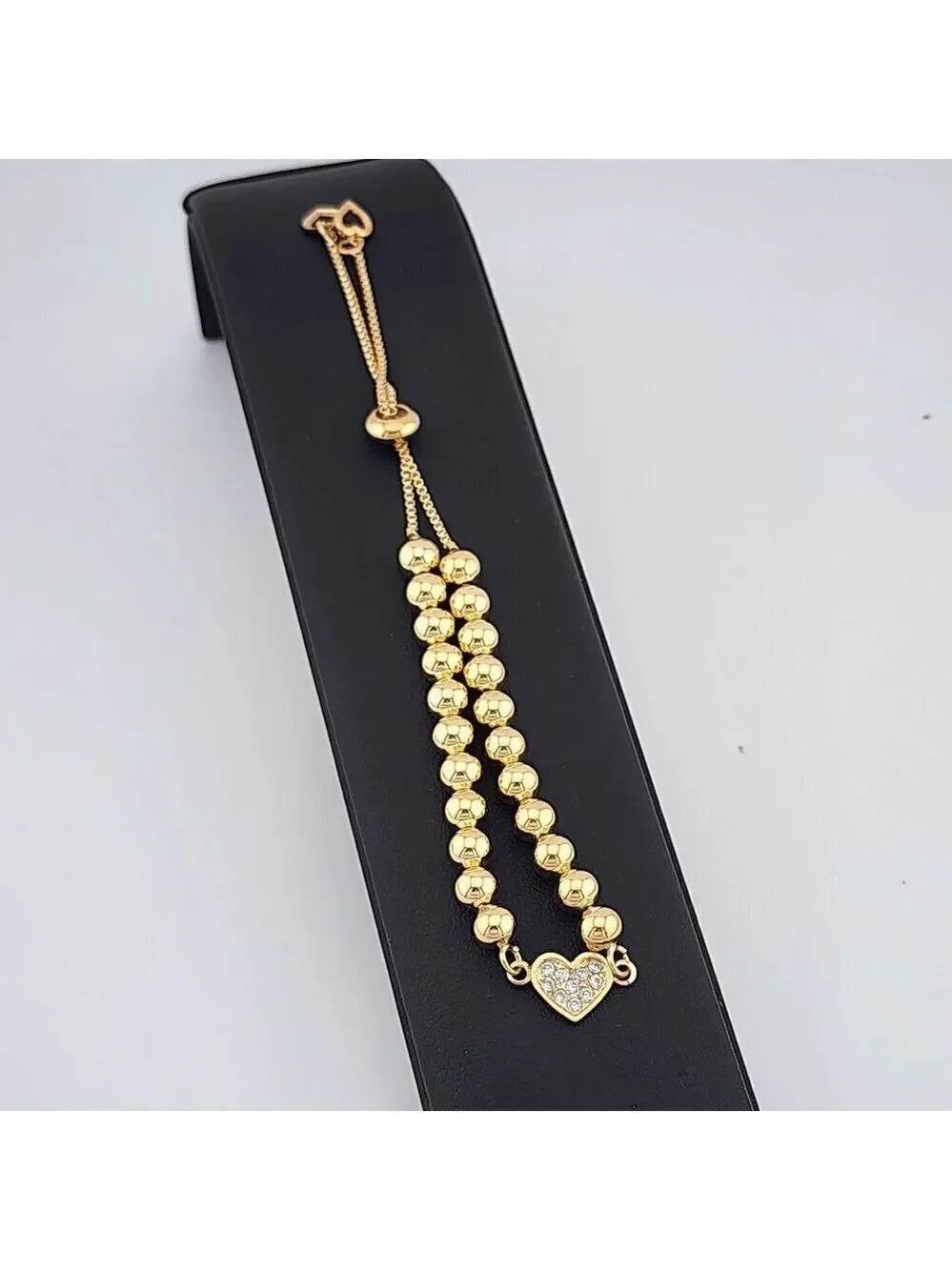 Brand New Brazilian 18k Gold Filled Adjustable Heart Bracelet